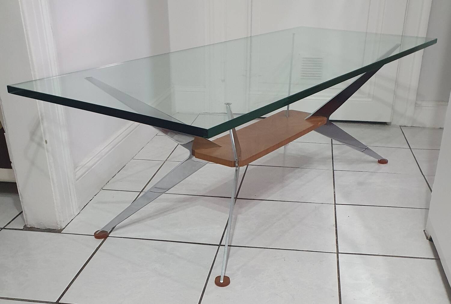 Coffee table with compass legs from the 60s