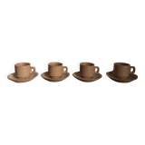 4 tasses à café en grès