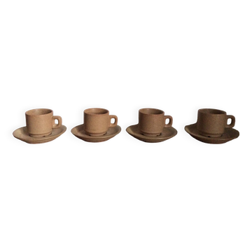 4 tasses à café en grès