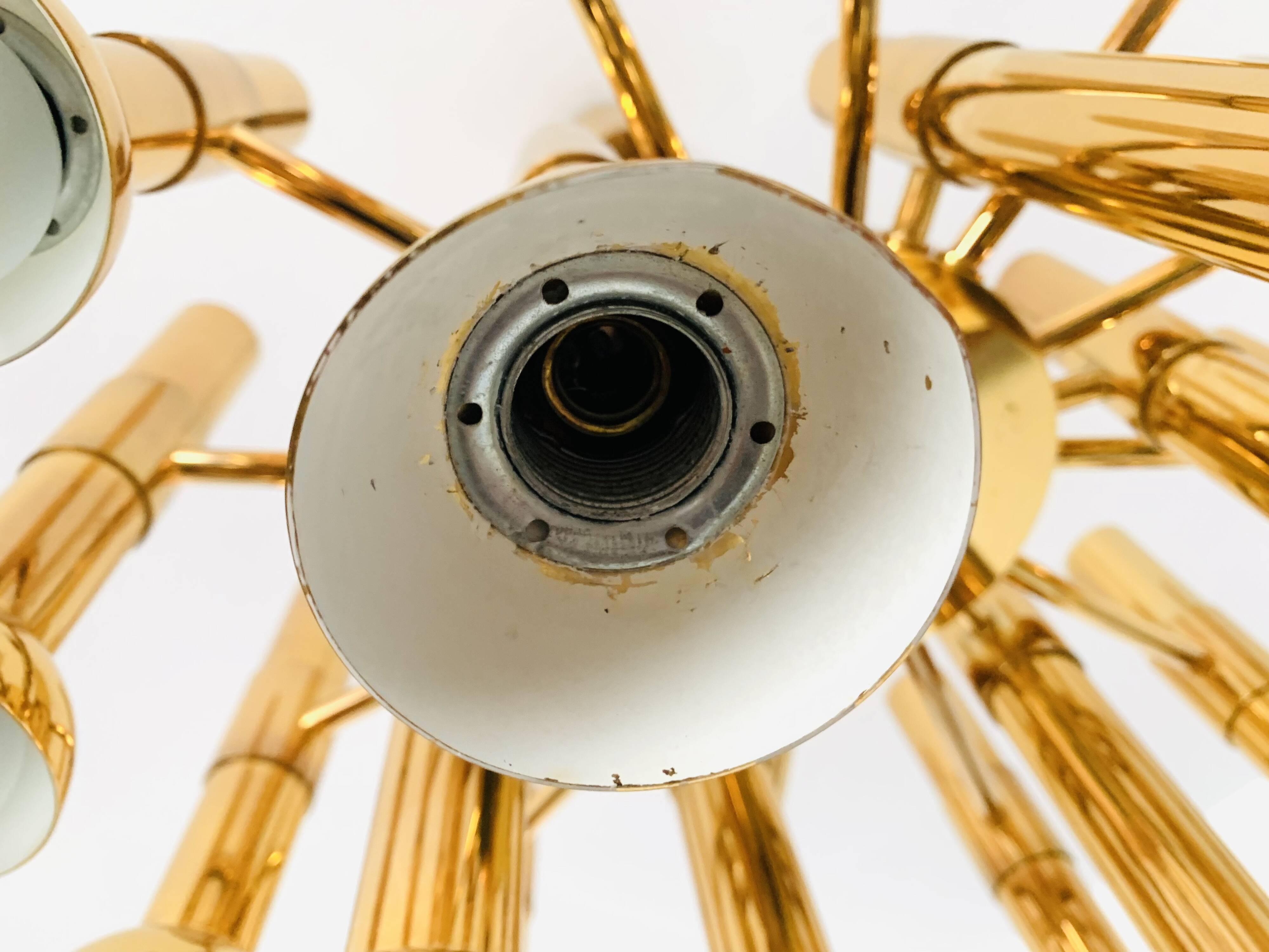 Brass Chandelier by Gaetano Sciolari