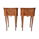 Pair of kidney bedside tables