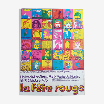 Affiche originale la fête rouge 1975