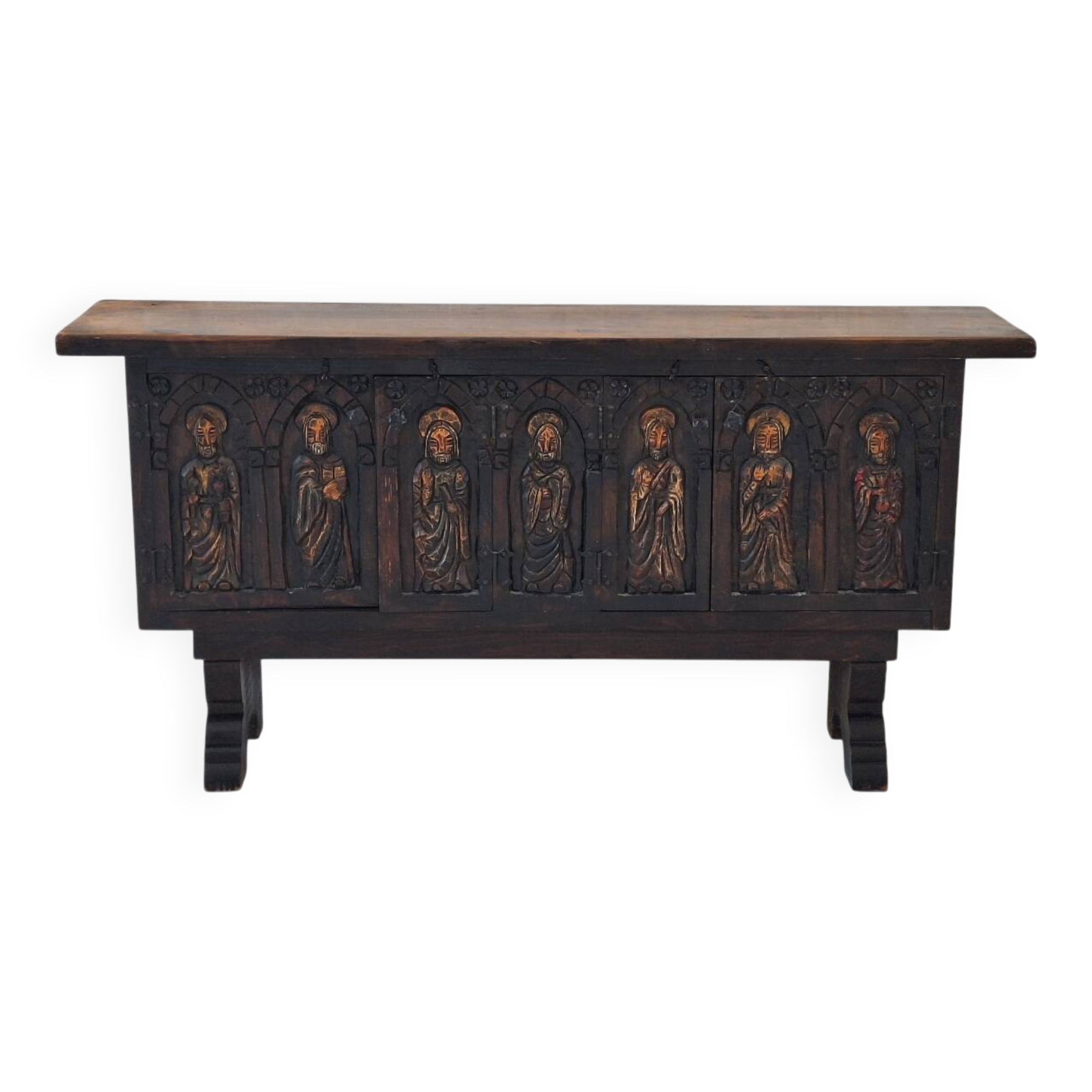 Console, carved Spanish colonial buffet from Artes de México, 1940s-50s.