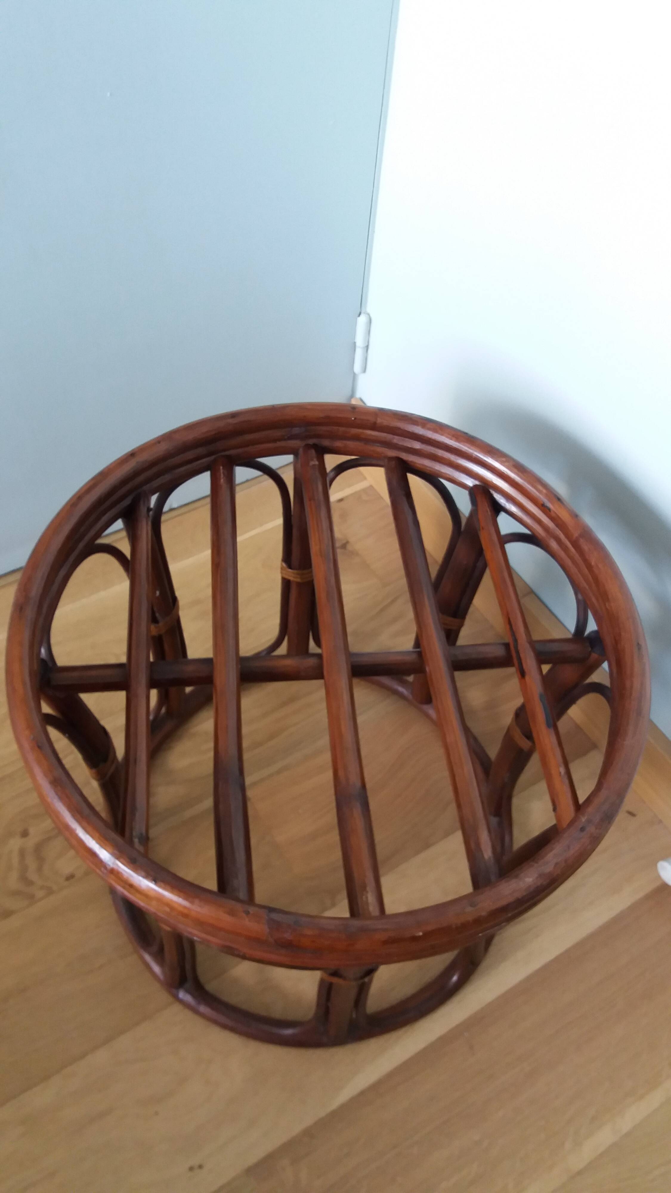 Rattan wicker pouffe stool