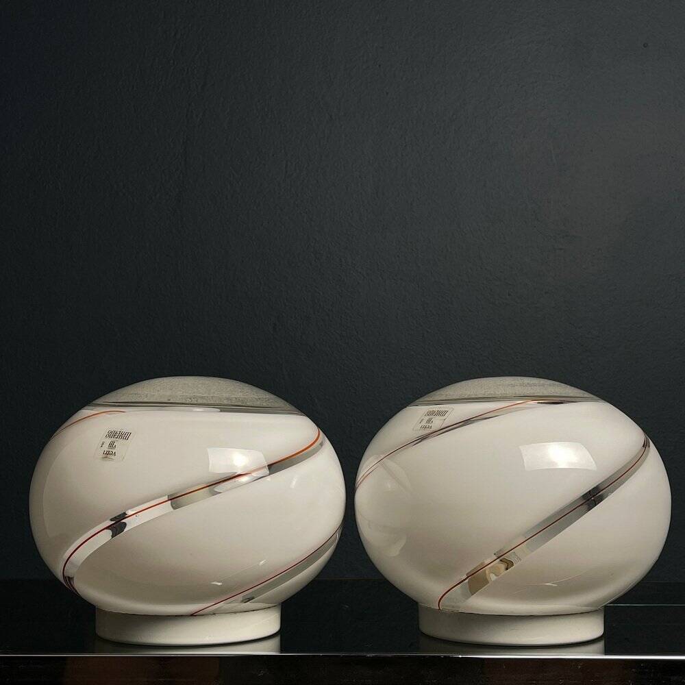 Murano glass table lamps Vetri Murano 004, Italy, 1970s, set of 2