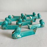 10 vintage duck blue ceramic knife holders from the 50s