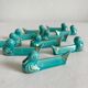 10 vintage duck blue ceramic knife holders from the 50s