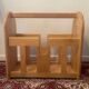 Vintage magazine rack in blond wood