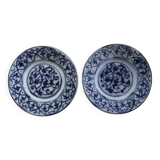 Set of 2 old 18th blue Delfware plates