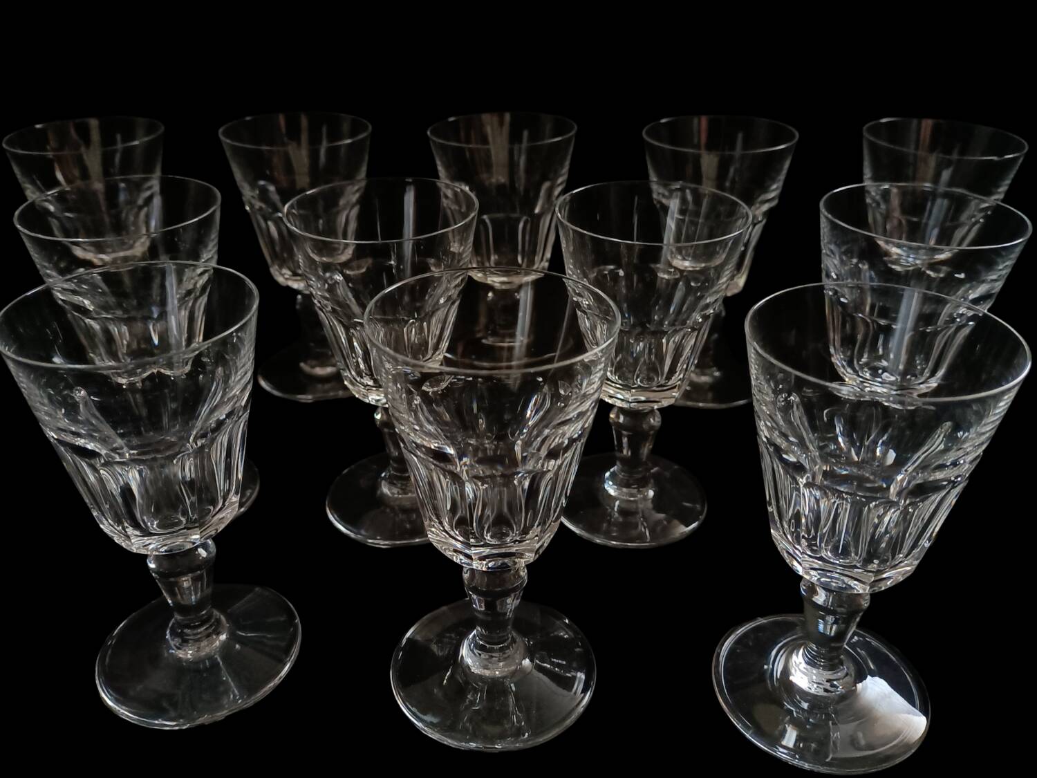 12 crystal water glasses from Baccarat, Missouri model.