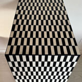 Checkerboard marquetry chest of drawers