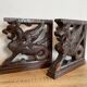 Pair of wooden sculptures, Winged Griffins — 19th century