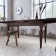 Solid oak farmhouse table with integrated extensions 1950