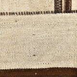 9x11 Brown & Cream Kilim Rug, 262x338Cm