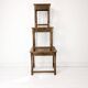 Lot de 3 tables d'appoint Mid Century Vintage en bois massif Landhaus Rustikal Banc de fleurs Tabour