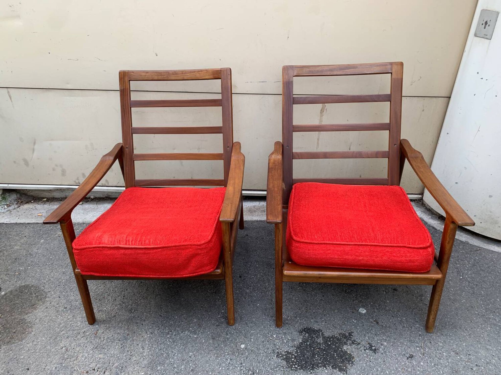 Paire de fauteuils en teck style scandinave, années 70