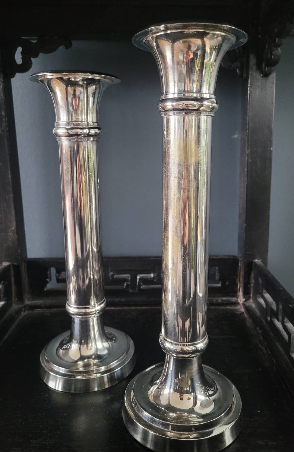 Pair of silver candlesticks
