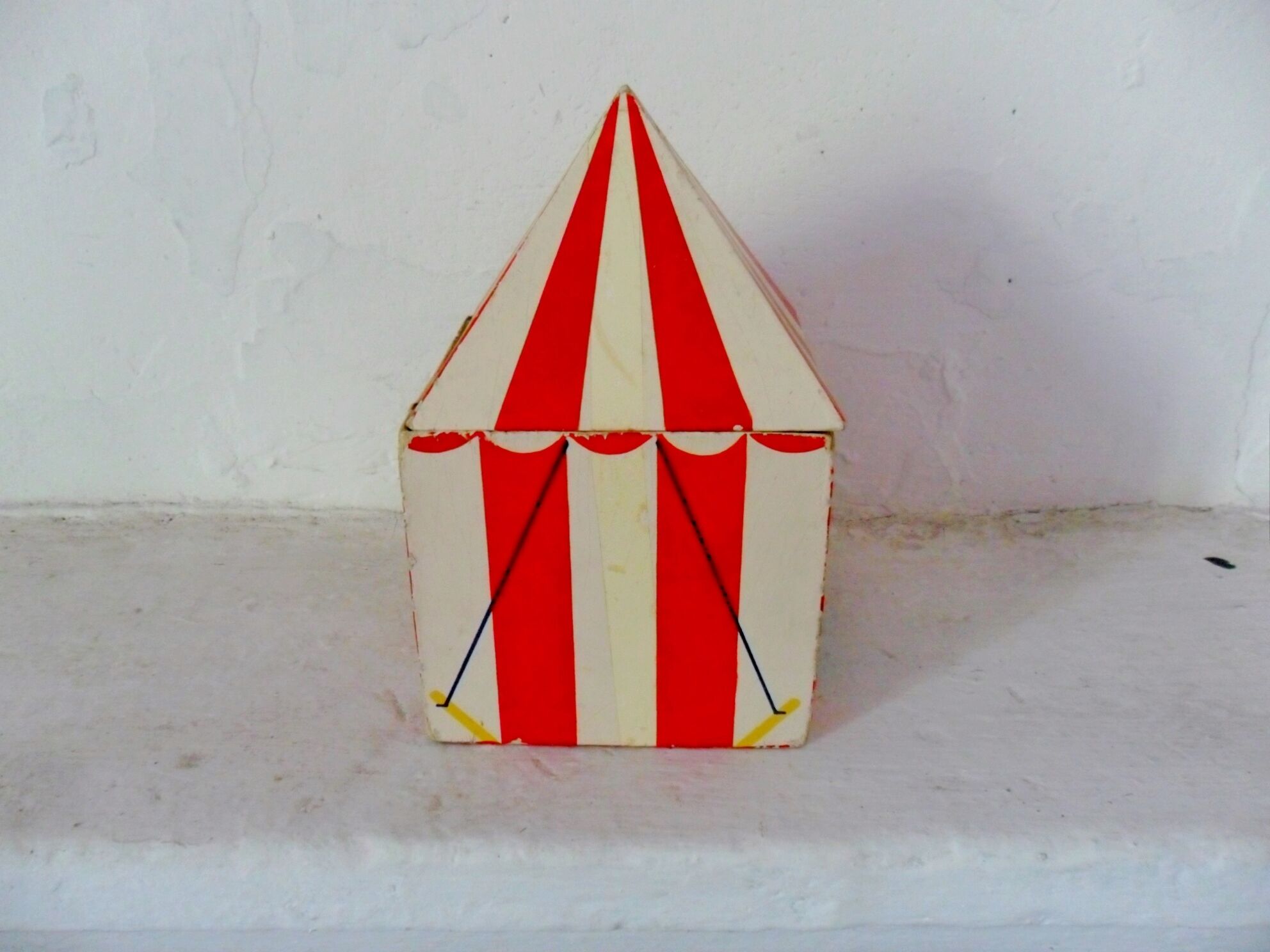 Vintage circus with wooden subjects