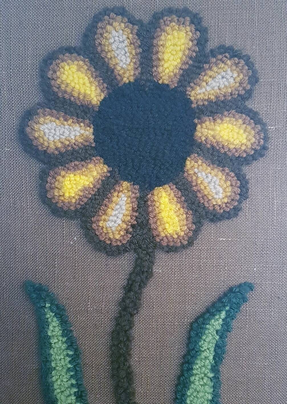 Grande tapisserie rétro à fleurs