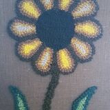 Grande tapisserie rétro à fleurs