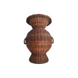 Vase pour fleurs sèches en osier