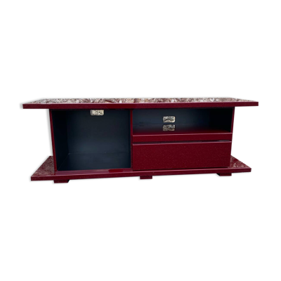 Meuble tv rectangulaire plexiglass bordeaux lie de vin david lange vin