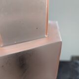 Vintage Skyscraper ceiling light, pink glass table lamp, Bauhaus Art.