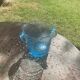 Vintage Biot Blue Blown Glass Ice Bucket
