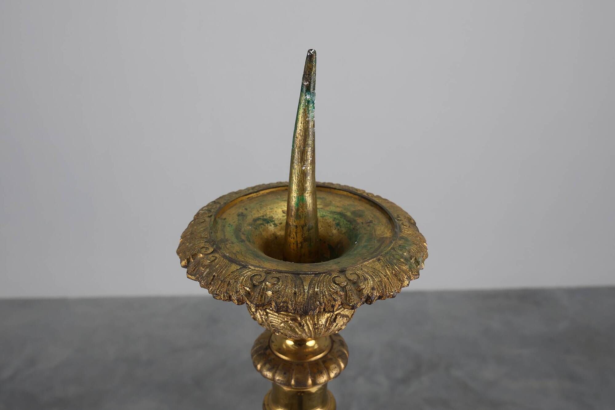 Large 18th century bronze and copper church candle holder, France