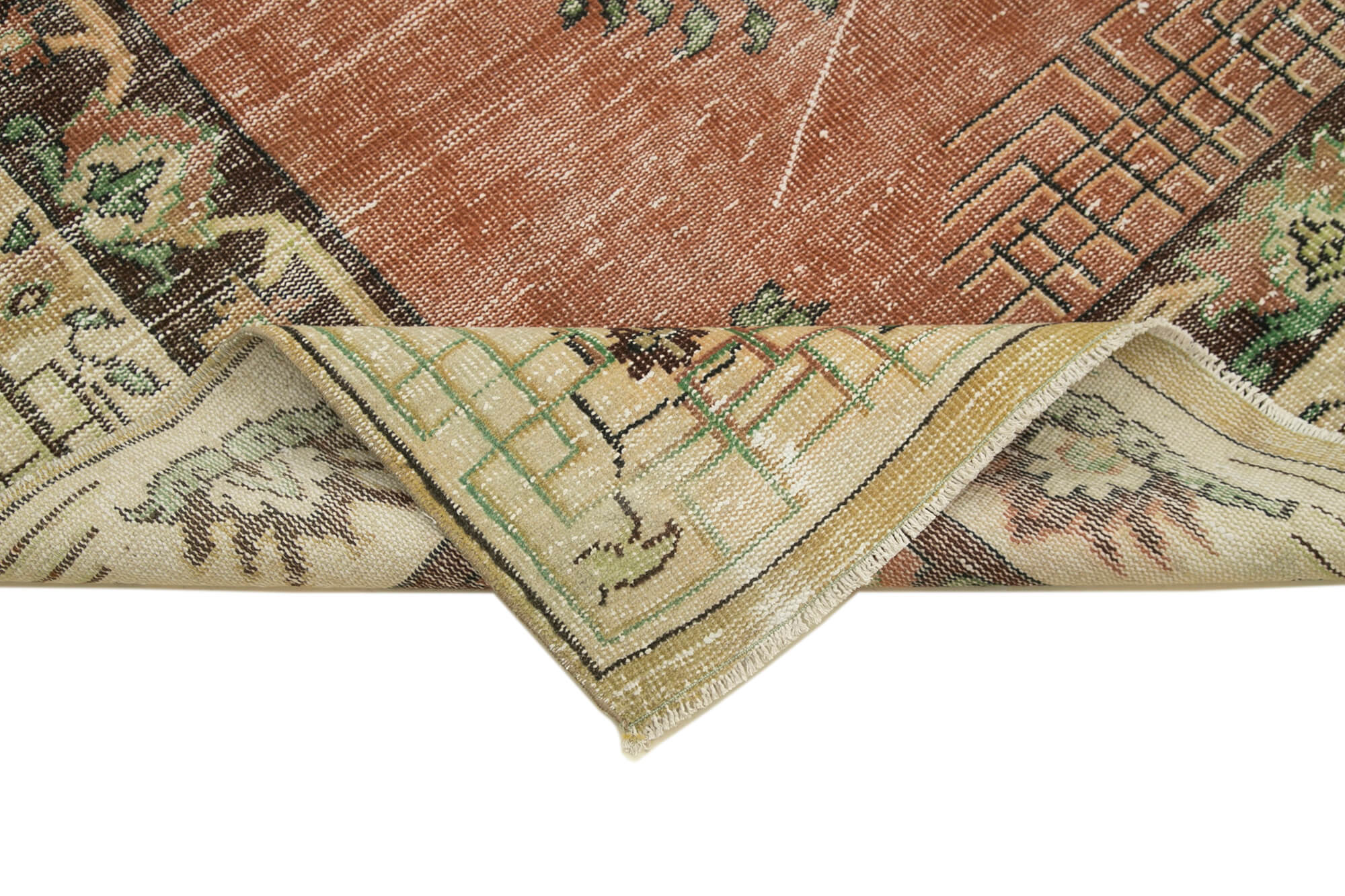 Tapis beige des années 1980 tissé à la main d'Anatolie 192 cm x 326 cm