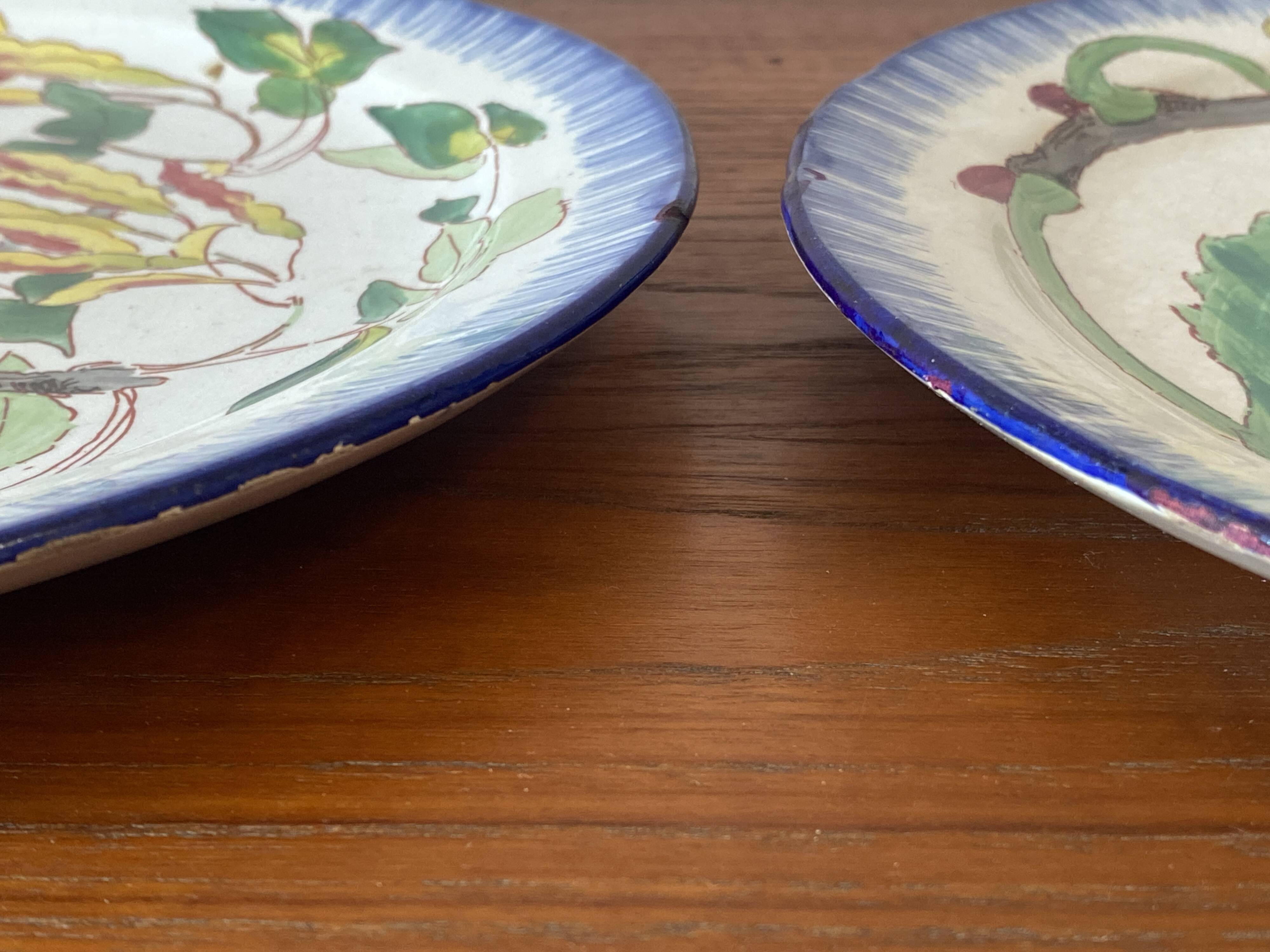 2 assiettes plates faïence émaillée Choisy le Roi Escalier de Cristal