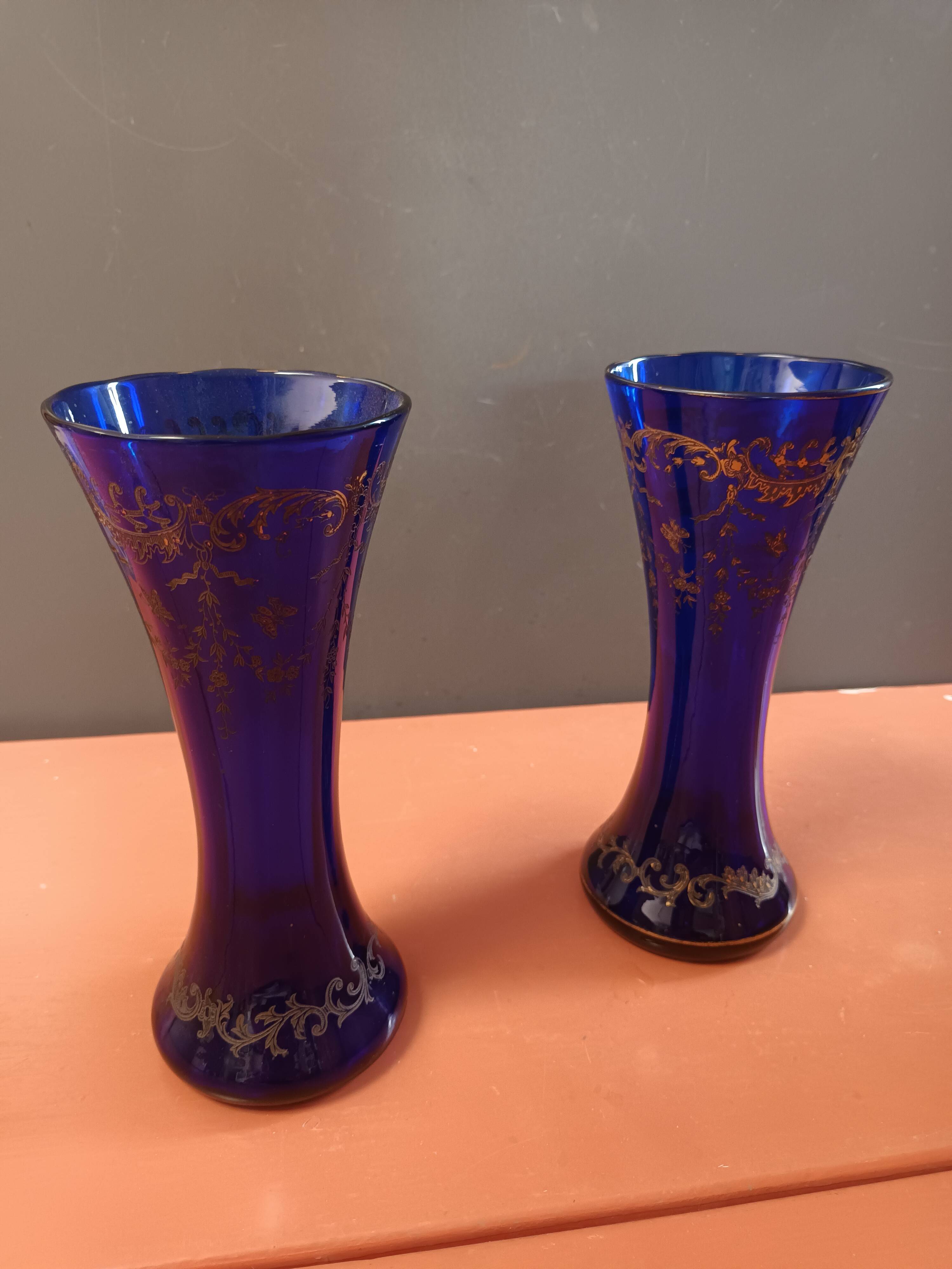 Pair of Sèvres crystal vase