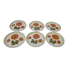 6 assiettes plates en faïence de Digoin Sarreguemines modèle G Genes dim 23,5 cm