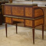 Louis XVI style cylinder desk in marquetry from the Napoleonic III period.