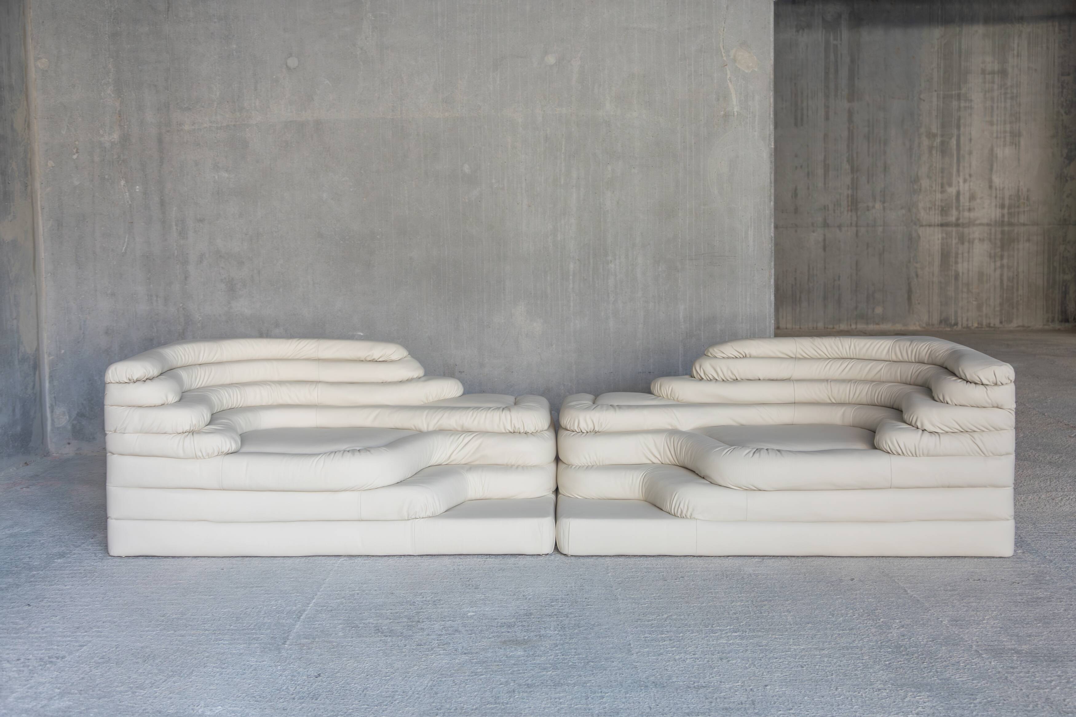 Terrazza sofa, Ubald Klug, De Sede, white leather