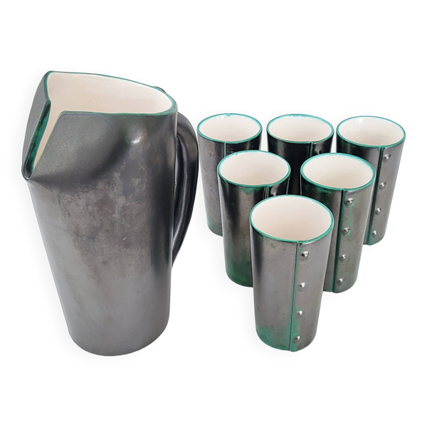 Pichet et 6 verres vintage 1960