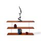 Three-tier bookshelf in teak veneer and metal, France 60s