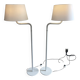 Set of two white Artifort 270 retro, standing lights
