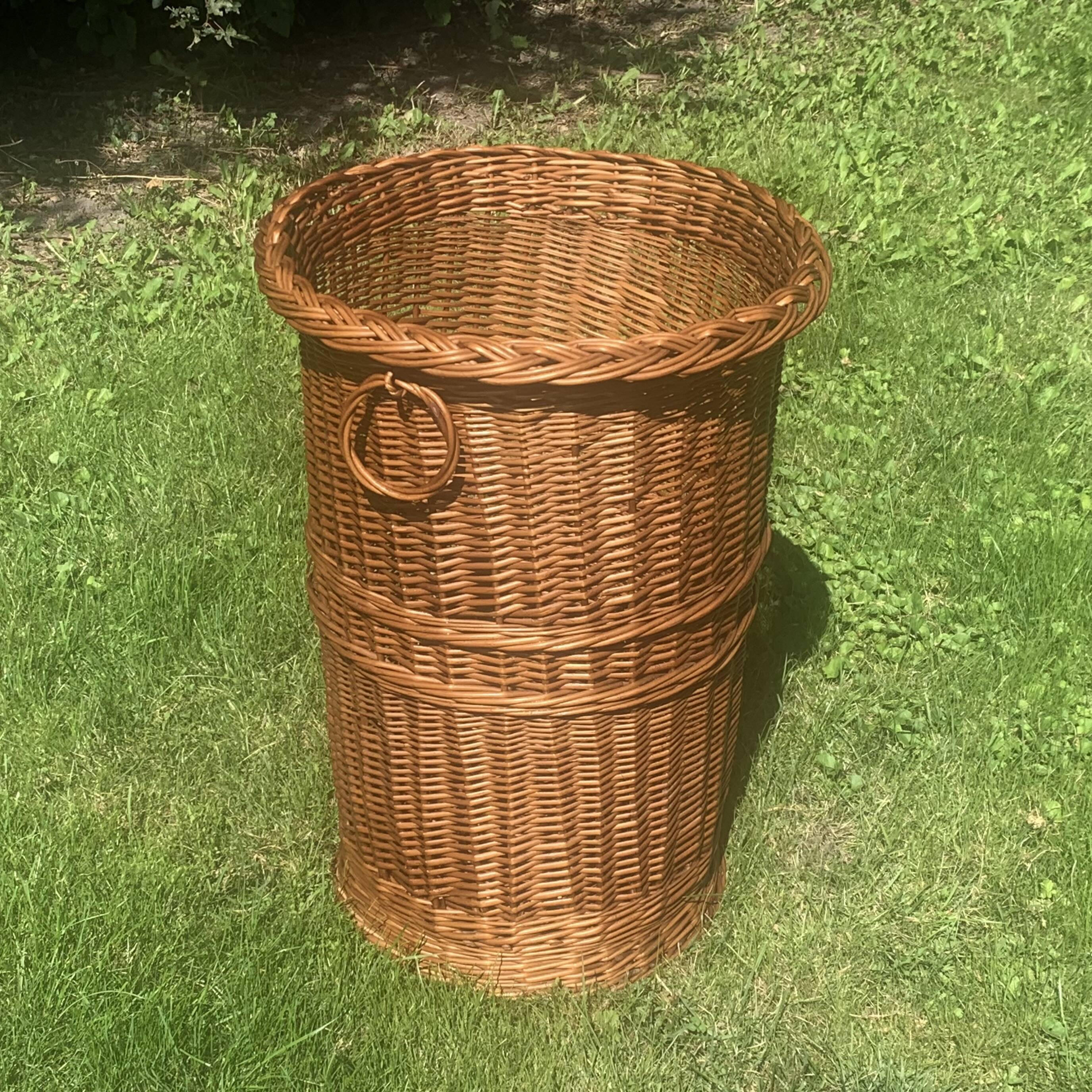 Vintage wicker laundry basket