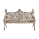 Sculpted cast iron bench and white patina wood