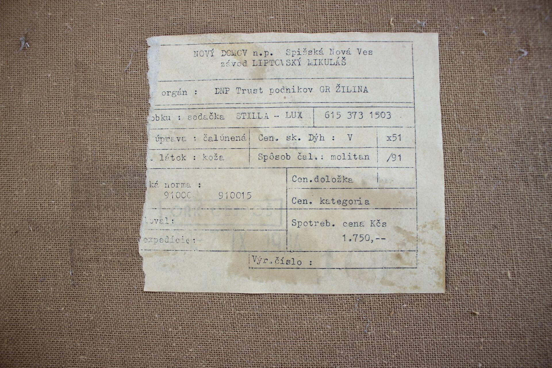 Set de 2 tabourets en cuir et bois - Stilla Lux, Tchécoslovaquie