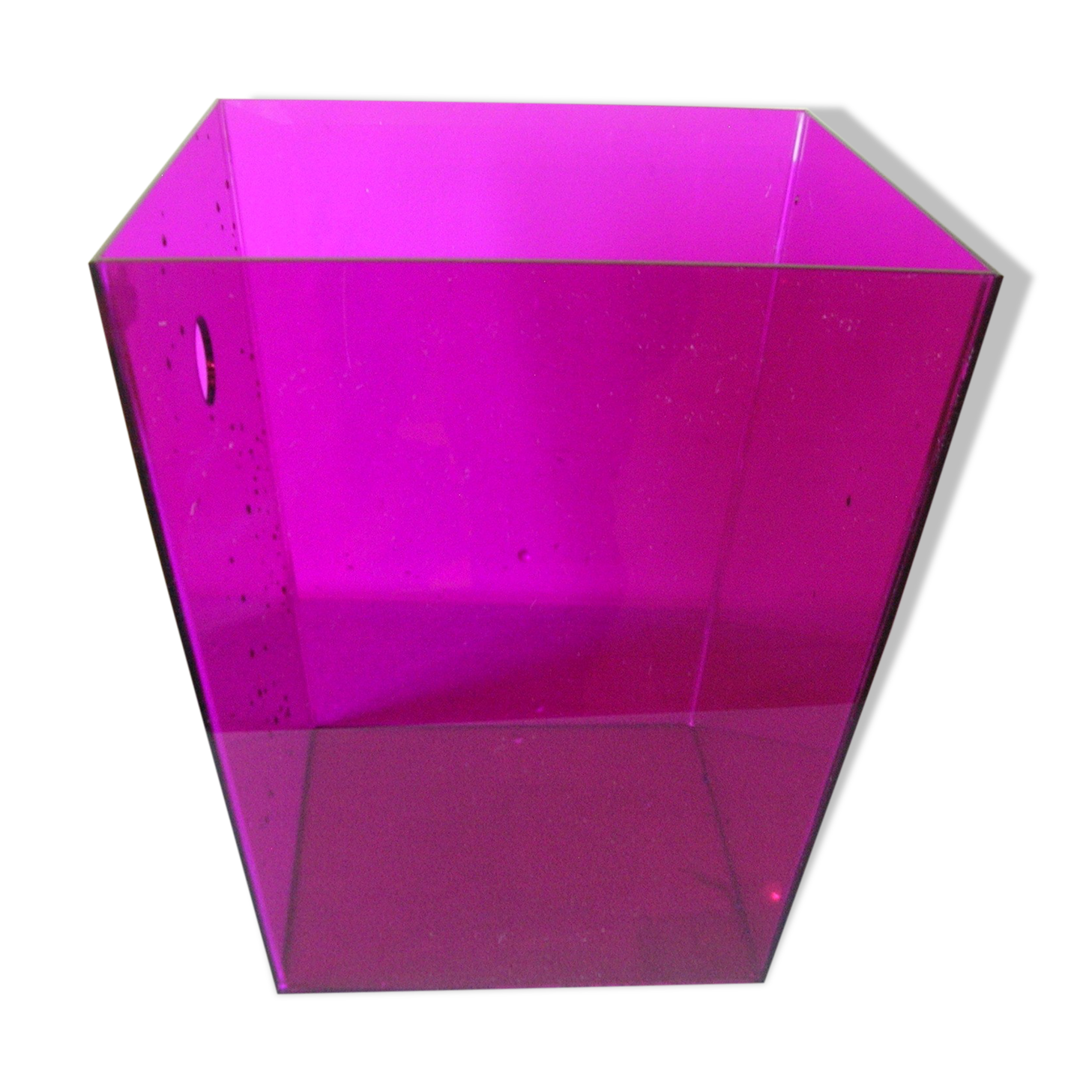 Paper basket in plexi purple eggplant transparent deco office design