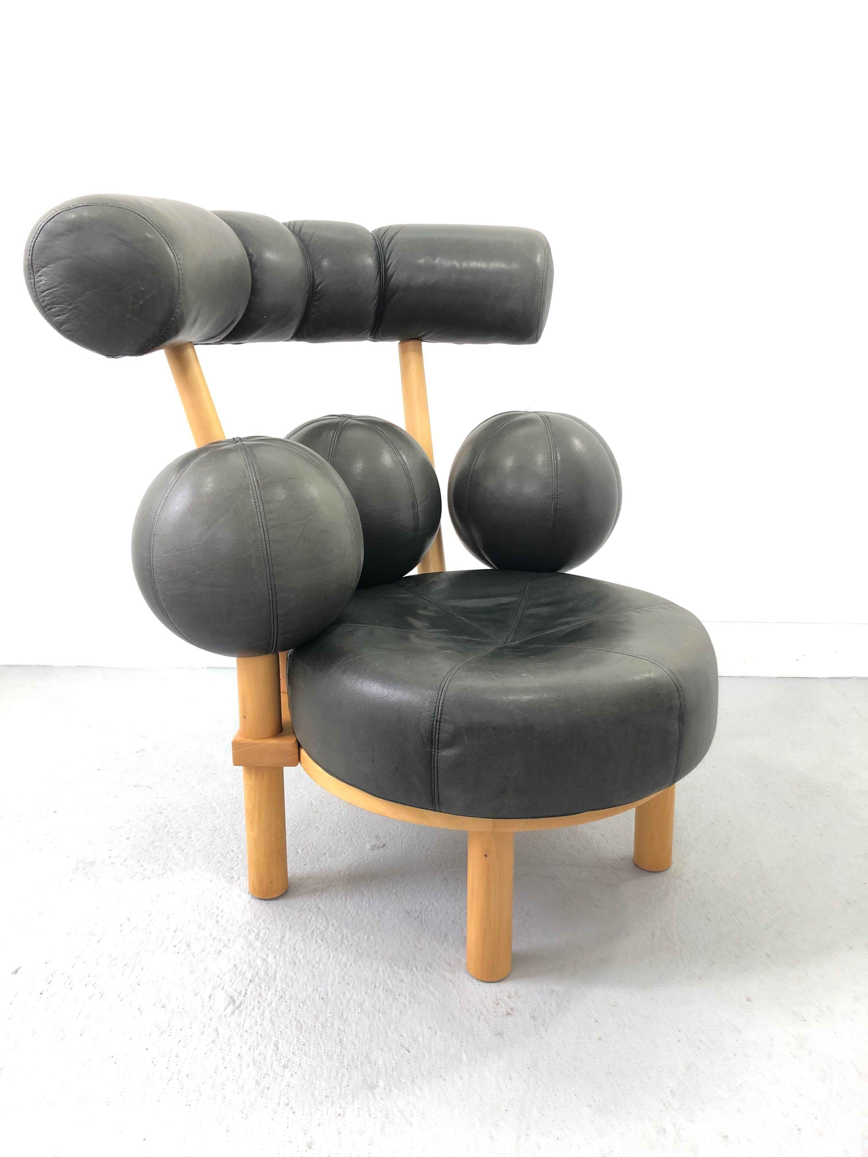 Fauteuil en cuir par Peter Opsvik pour Stokke, Norvège