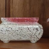 Old planter set and 2 Clichy glass vases