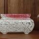 Old planter set and 2 Clichy glass vases