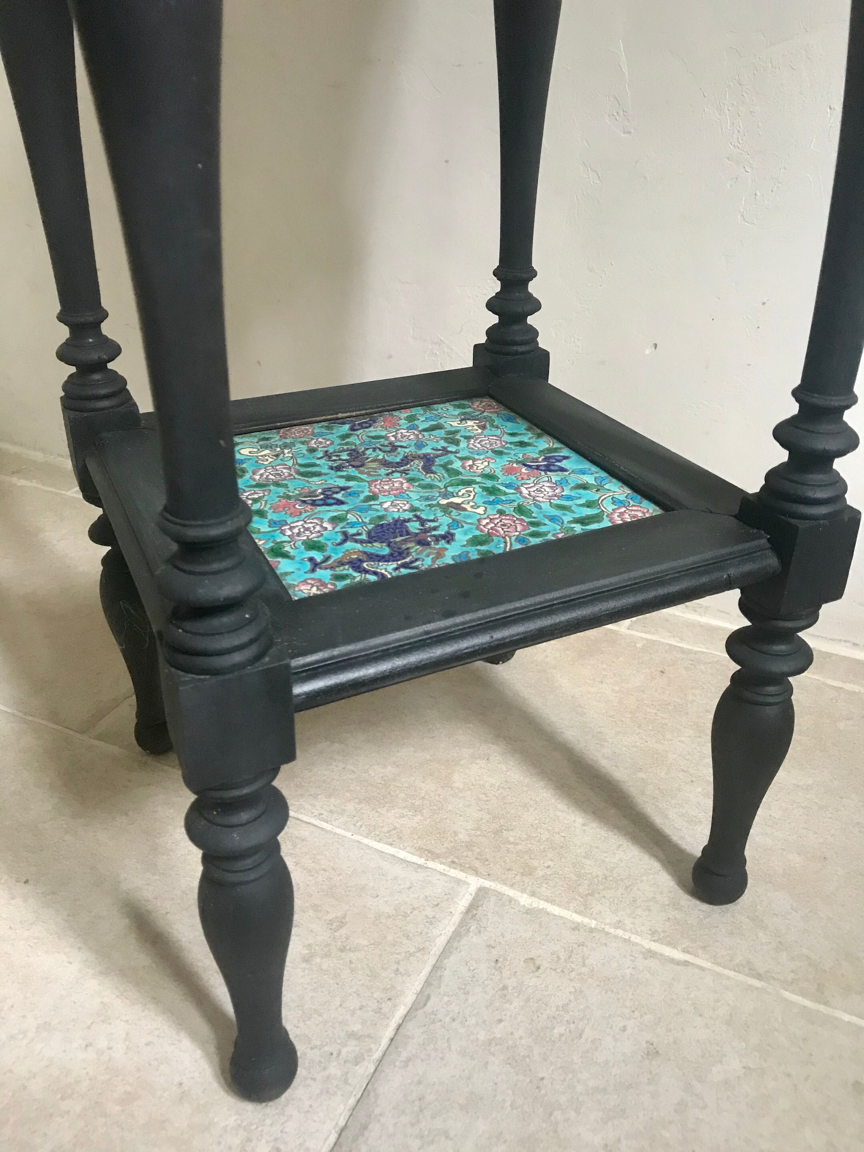 Longwy 19th-century enamels sellette