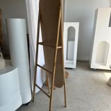 Miroir sur pied en bambou et rotin H:1m80