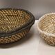 Lot of 2 old-fashioned woven pans