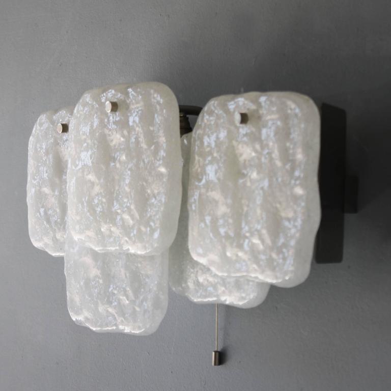 Pair of sconces JT Kalmar in iced glass