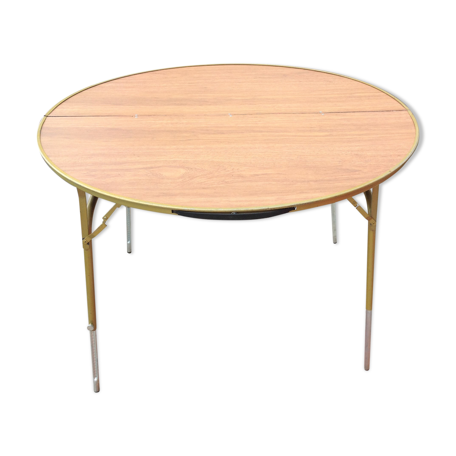 Round table Lafuma folding and adjustable in height / vintage years 60-70s